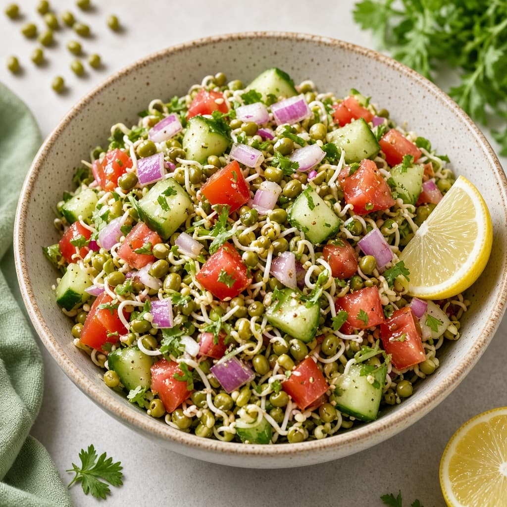 Fresh Moong Sprouts Salad Bowl