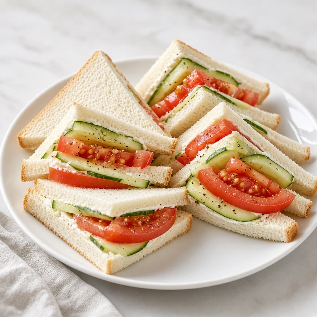 Fresh Tomato Cucumber Tea Sandwich