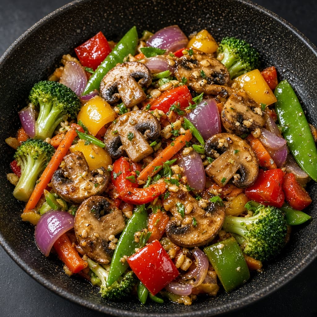 Garlic Mushroom Veggie Stir Fry