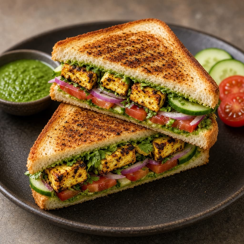 Grilled Paneer Veggie Sandwich
