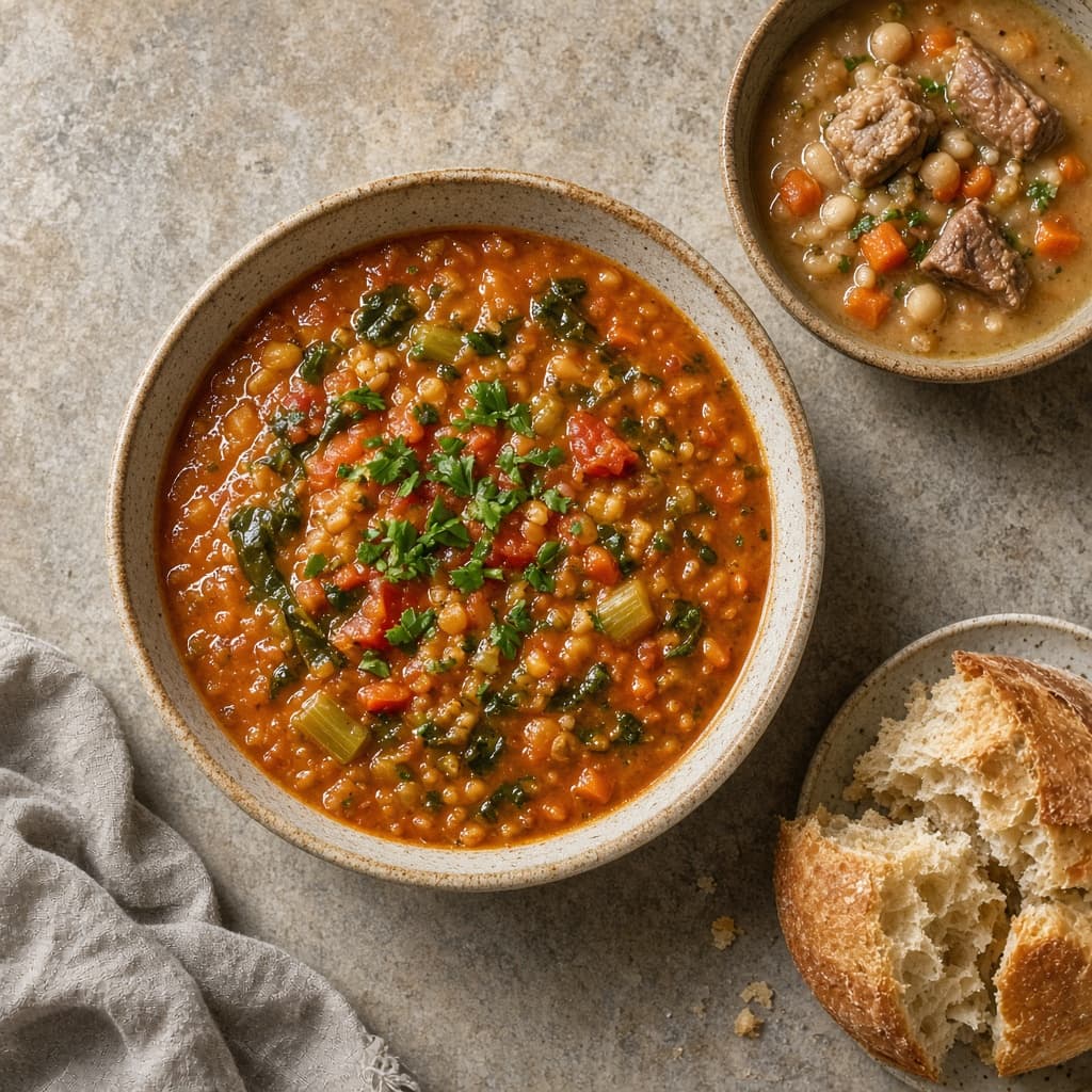 Hearty Red Lentil Vegetable Soup
