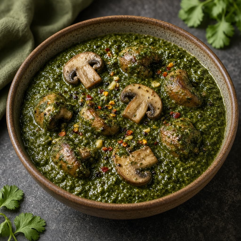 Home Style Palak Mushroom