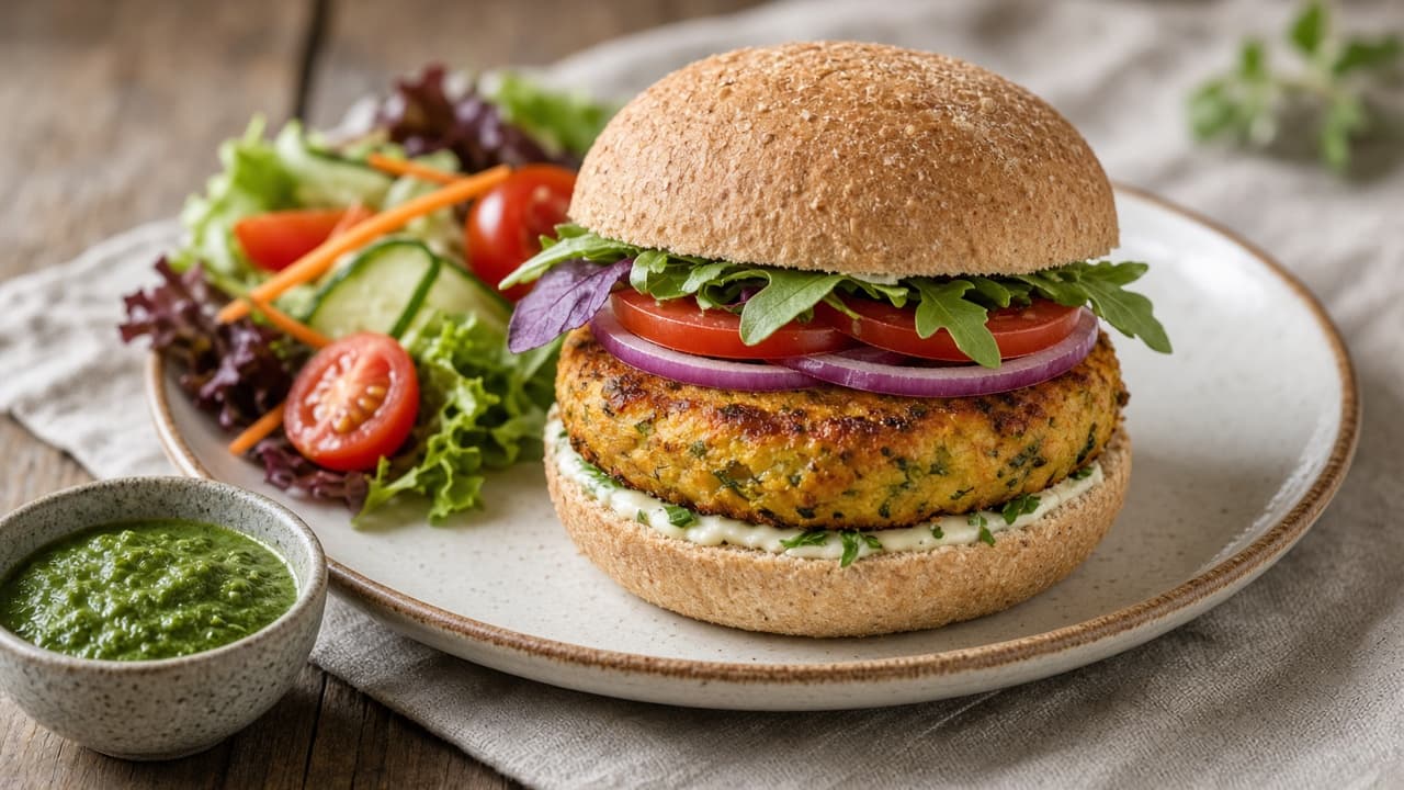 Homemade Aloo Tikki Burger