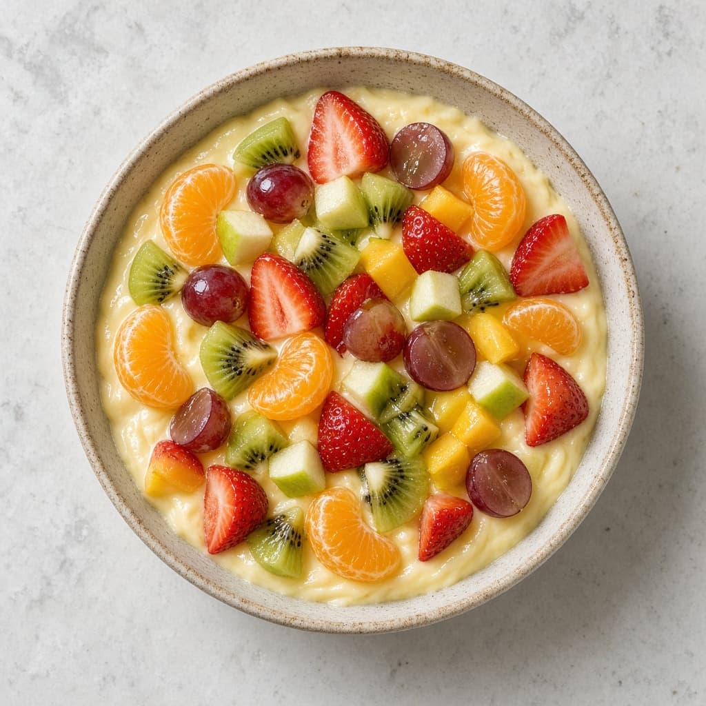 Homemade Fruit Custard Bowl