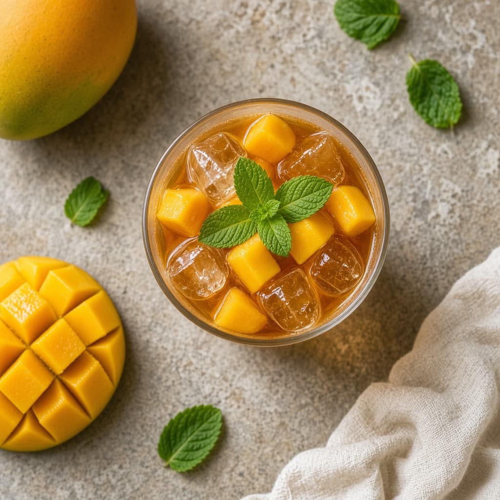 Homemade Mango Iced Tea