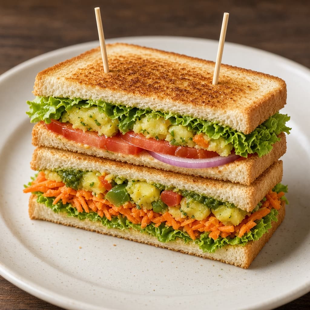 Indian Veg Triple Club Sandwich