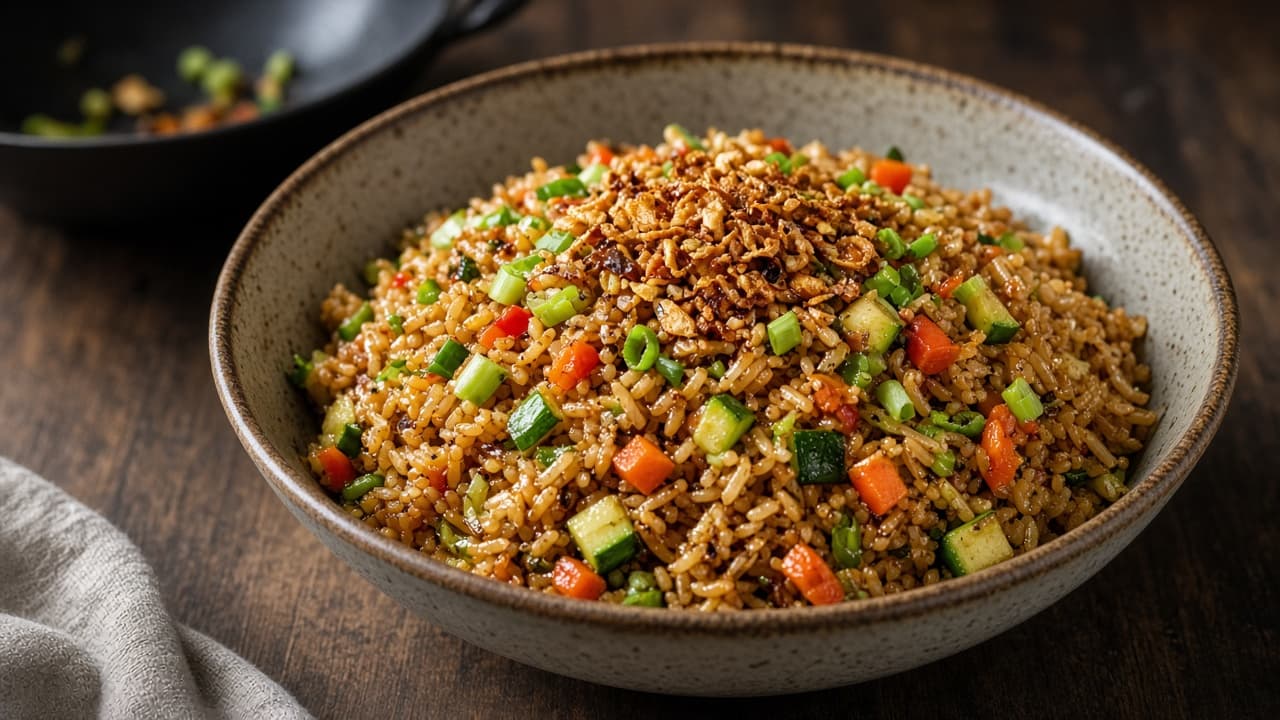 Indo Chinese Burnt Garlic Fried Rice