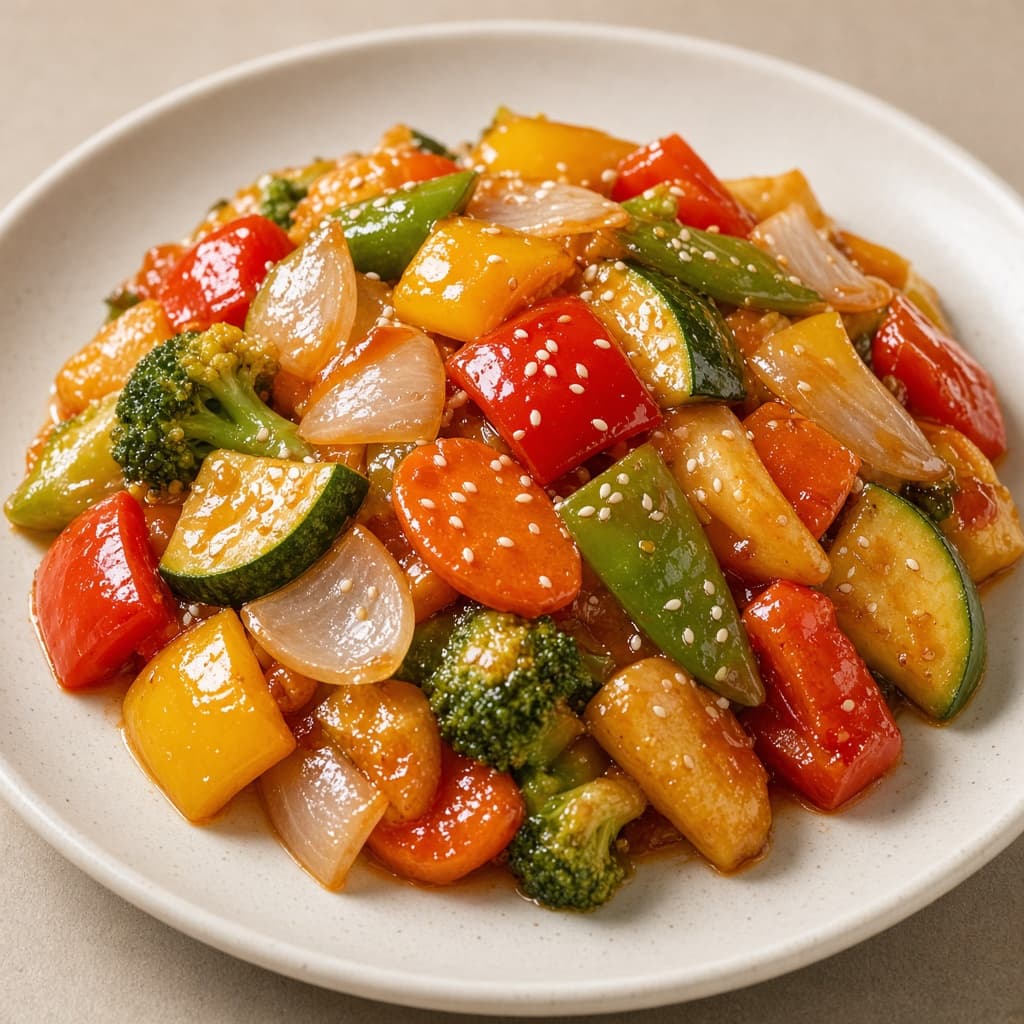 Indo-Chinese Sweet Sour Vegetables