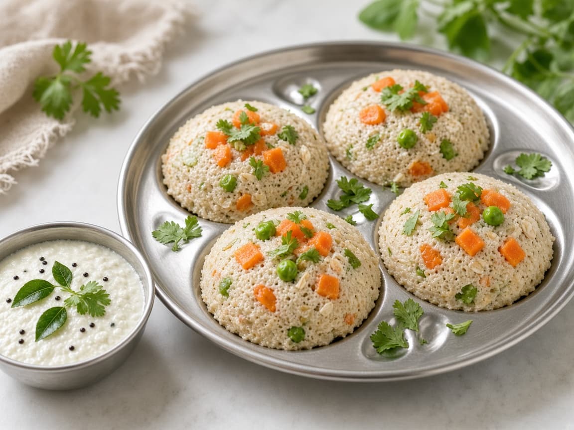 Instant Oats Vegetable Idli No Fermentation