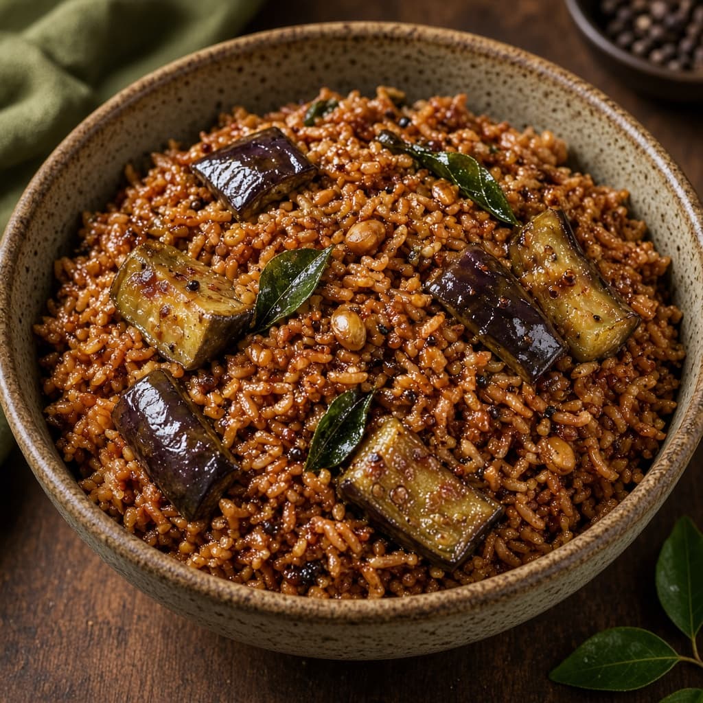 Karnataka Vangi Baath Brinjal Rice