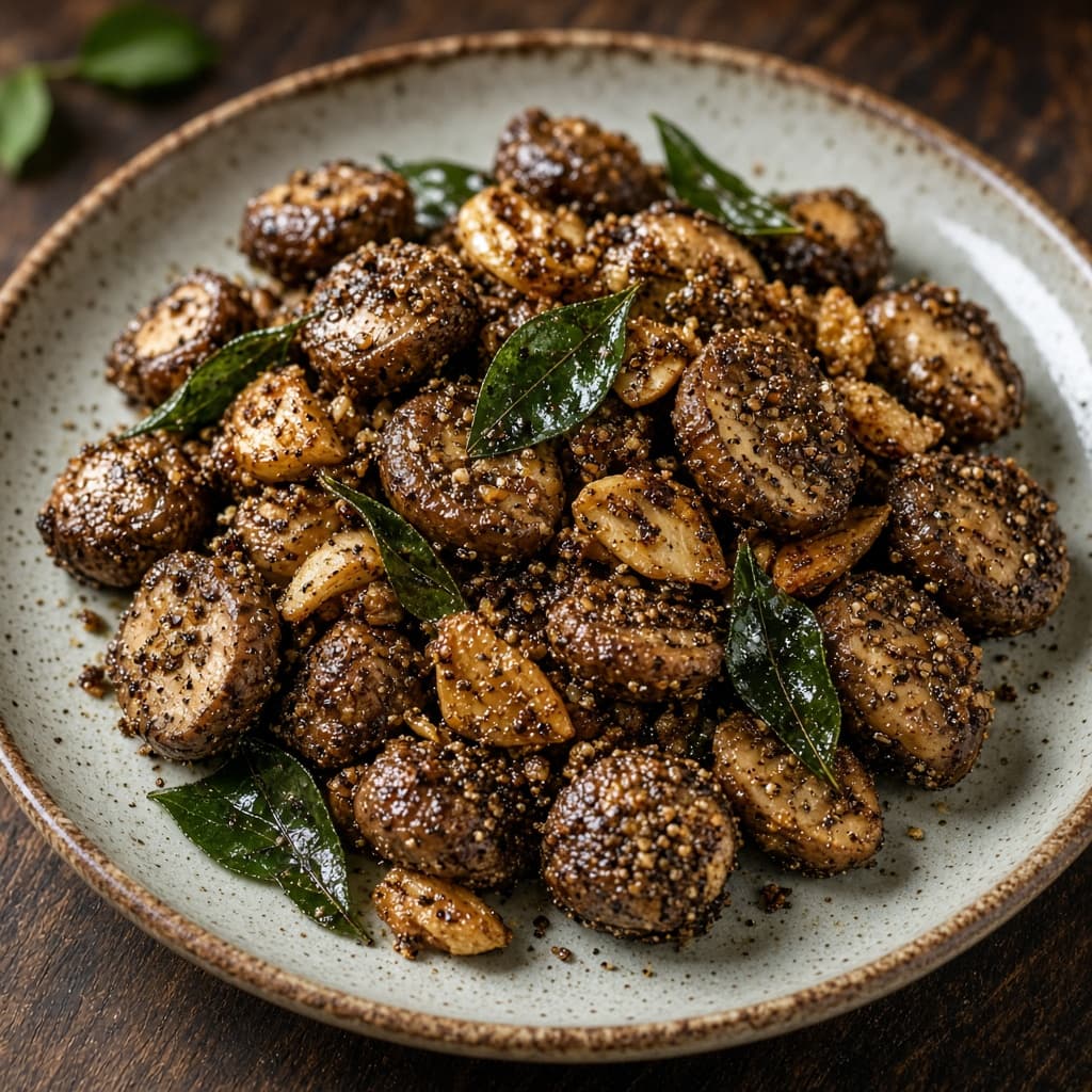 Kerala Mushroom Pepper Fry