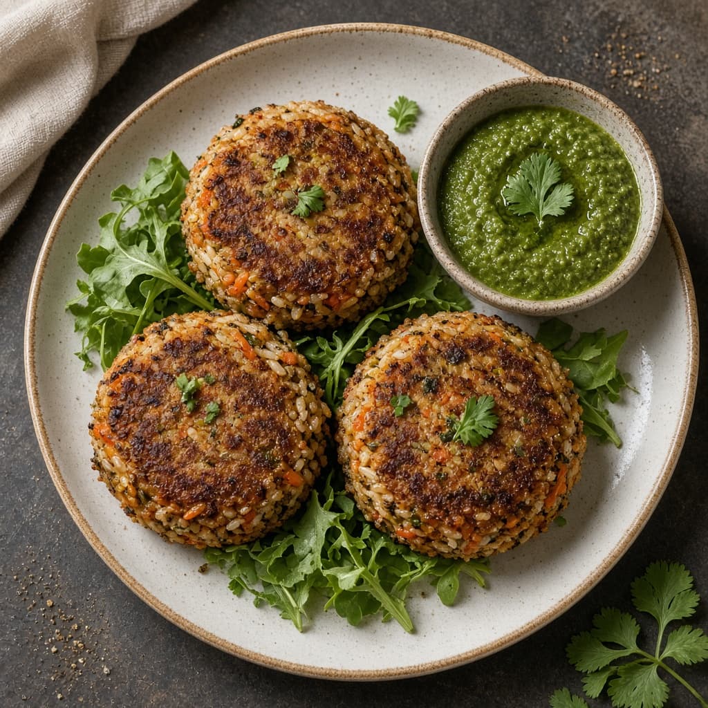 Leftover Rice Veggie Cutlets