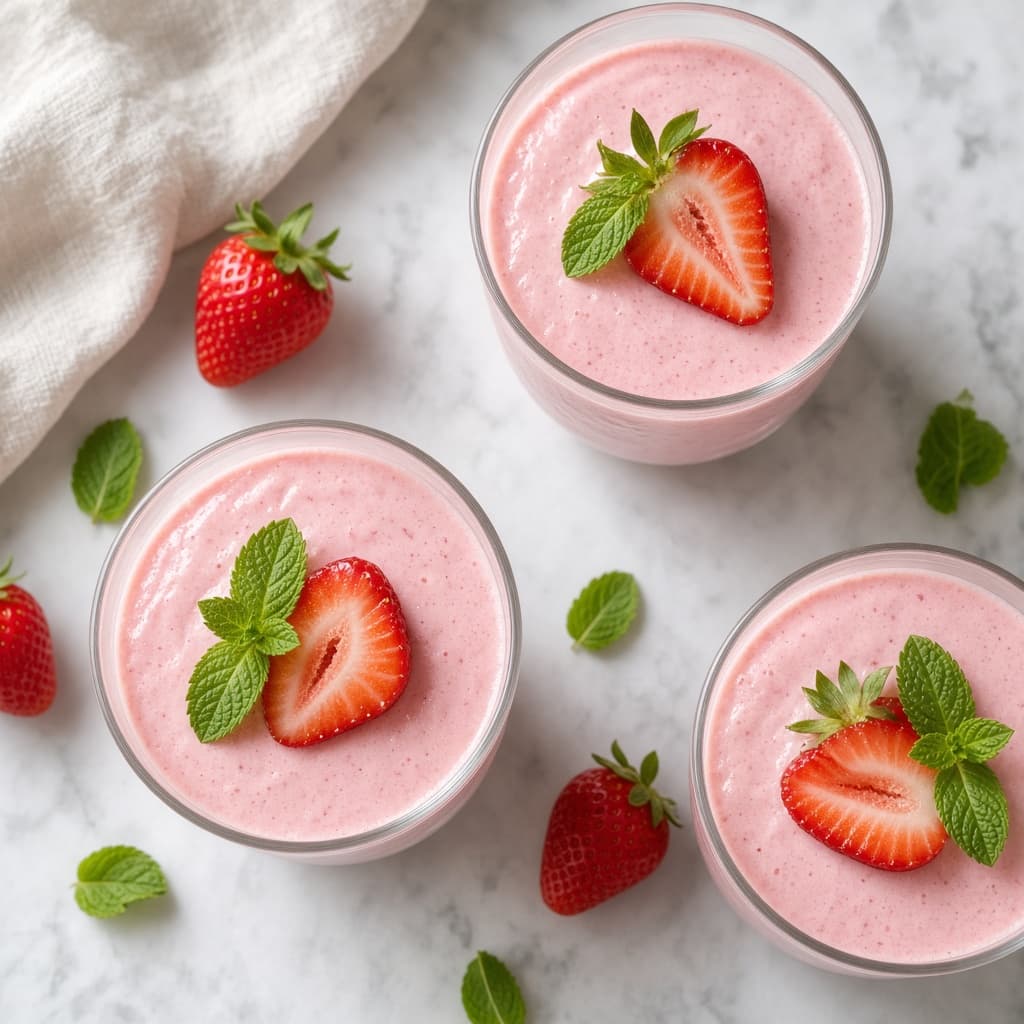 Light Eggless Strawberry Mousse