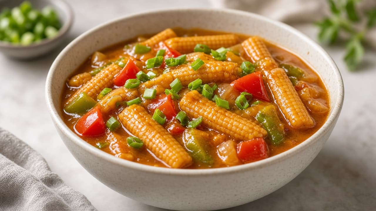 Lighter Baby Corn Manchurian