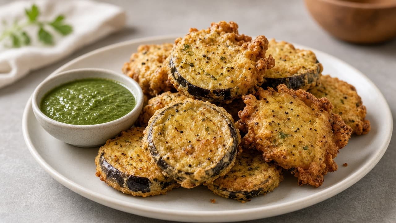 Lighter Baingan Pakora