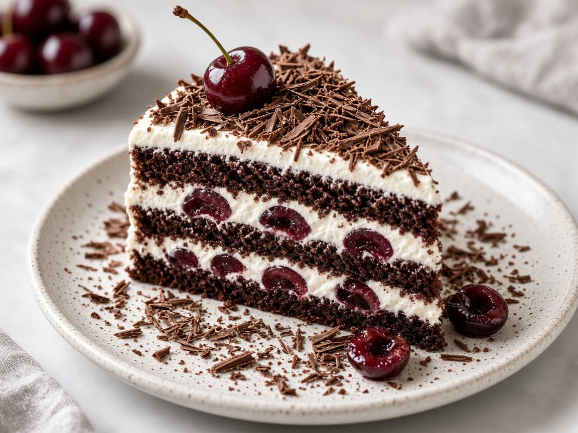 Lighter Eggless Black Forest Cake
