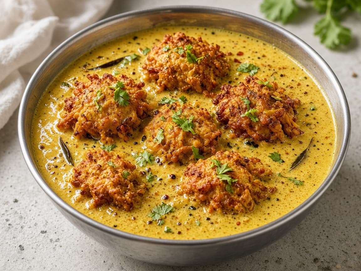Lighter Punjabi Kadhi Baked Pakora