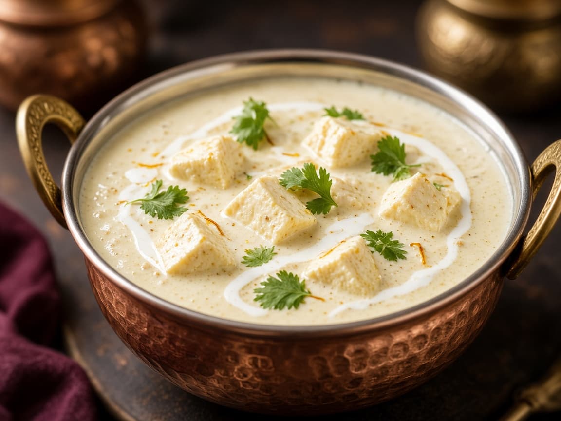 Lighter Shahi Paneer in a White Cashew Gravy