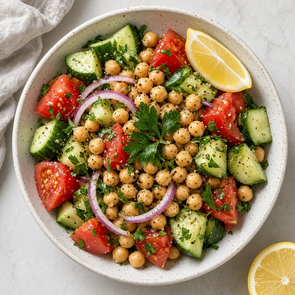 Mediterranean Chickpea Salad Bowl