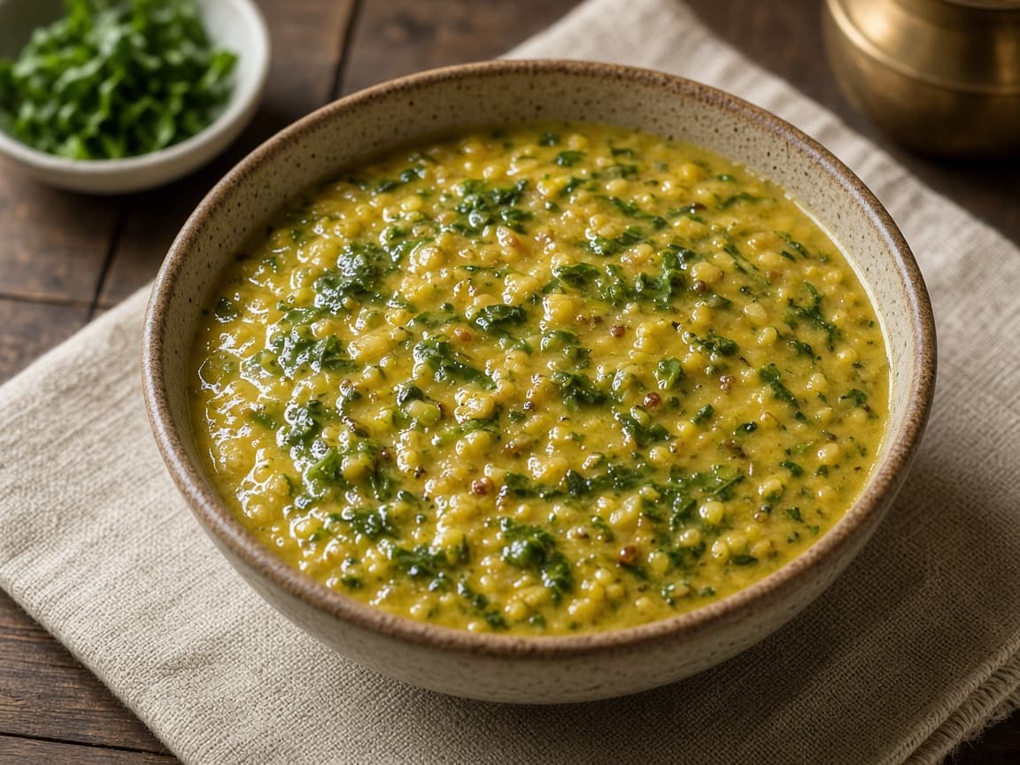 Methi Dal with Fresh Fenugreek