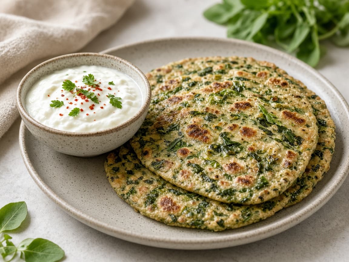 Methi Palak Paratha Diabetic Friendly