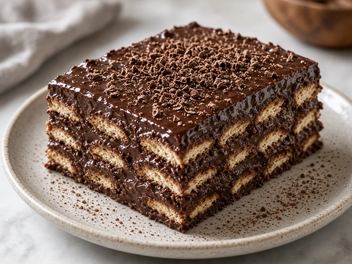 No Bake Chocolate Biscuit Cake