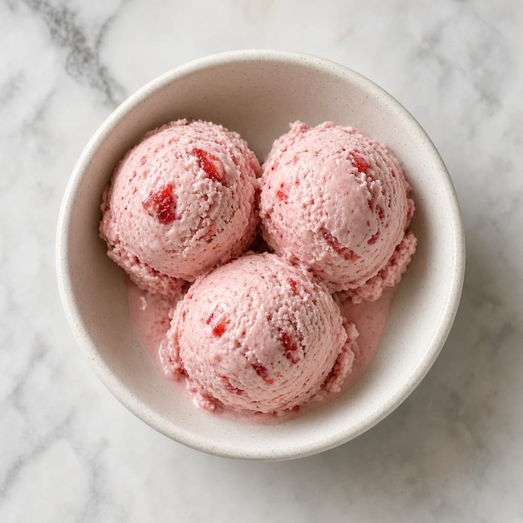 No Churn Eggless Strawberry Ice Cream