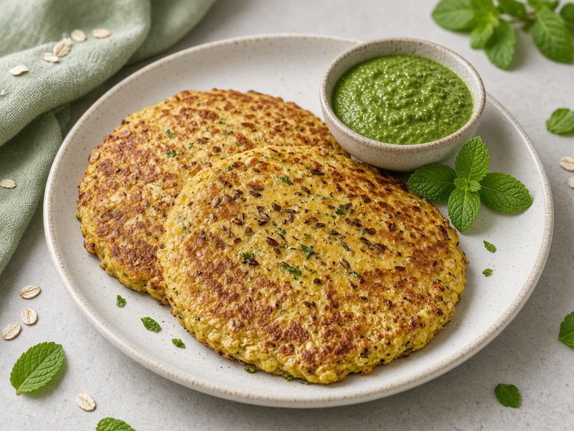 Oats Moong Chilla High Protein Breakfast