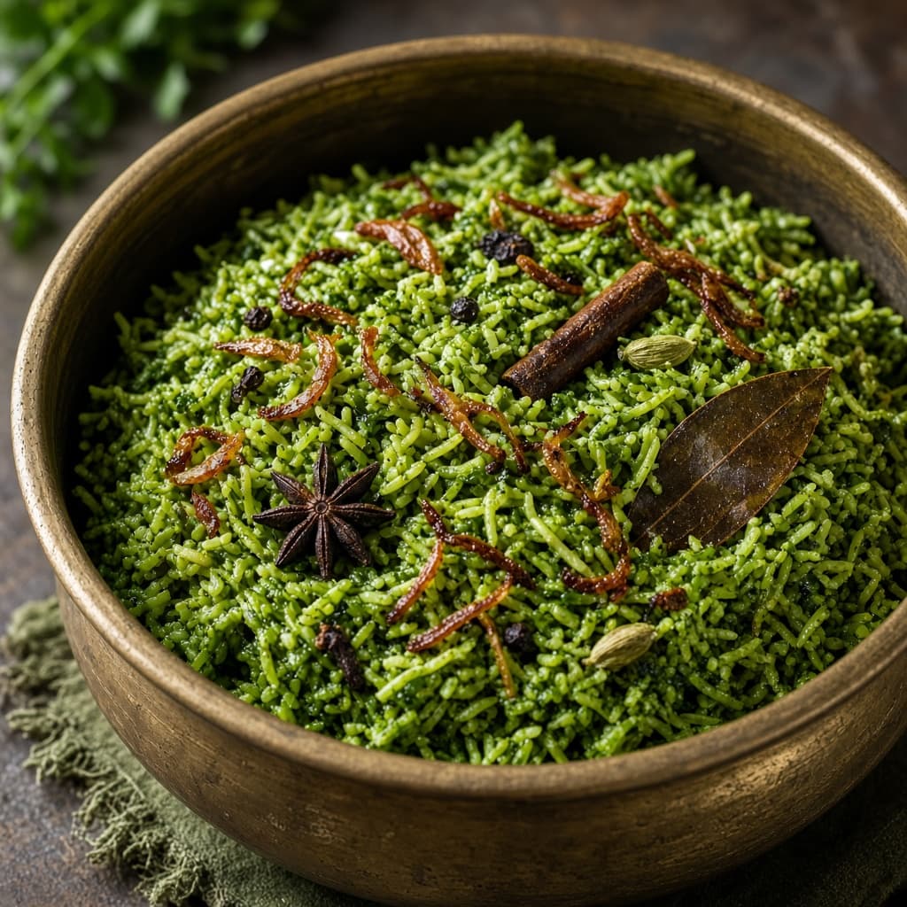 One Pot Palak Spinach Biryani