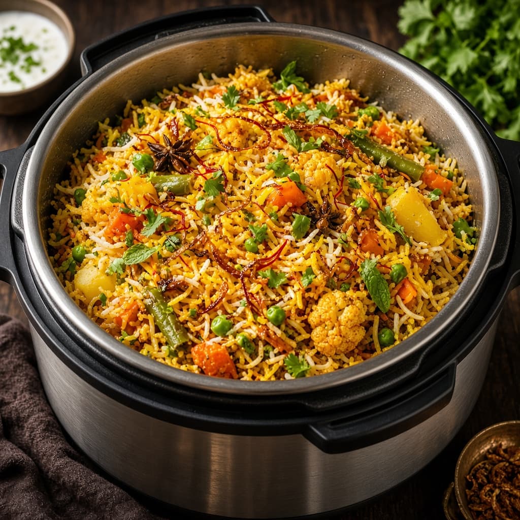 One-Pot Pressure Cooker Veg Biryani