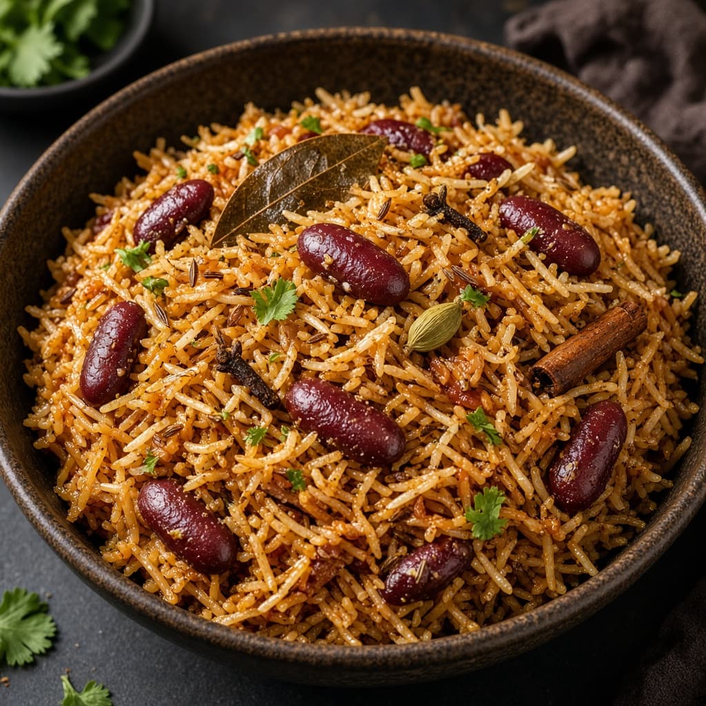 One Pot Rajma Pulao Rice