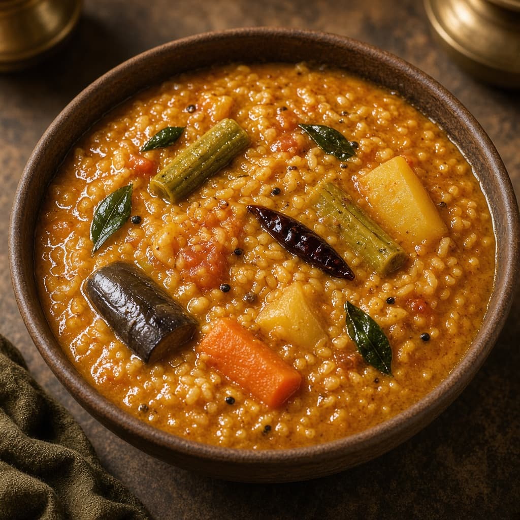 One Pot Sambar Sadam Rice