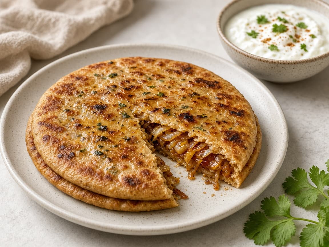 Onion Stuffed Paratha with Oat Flour