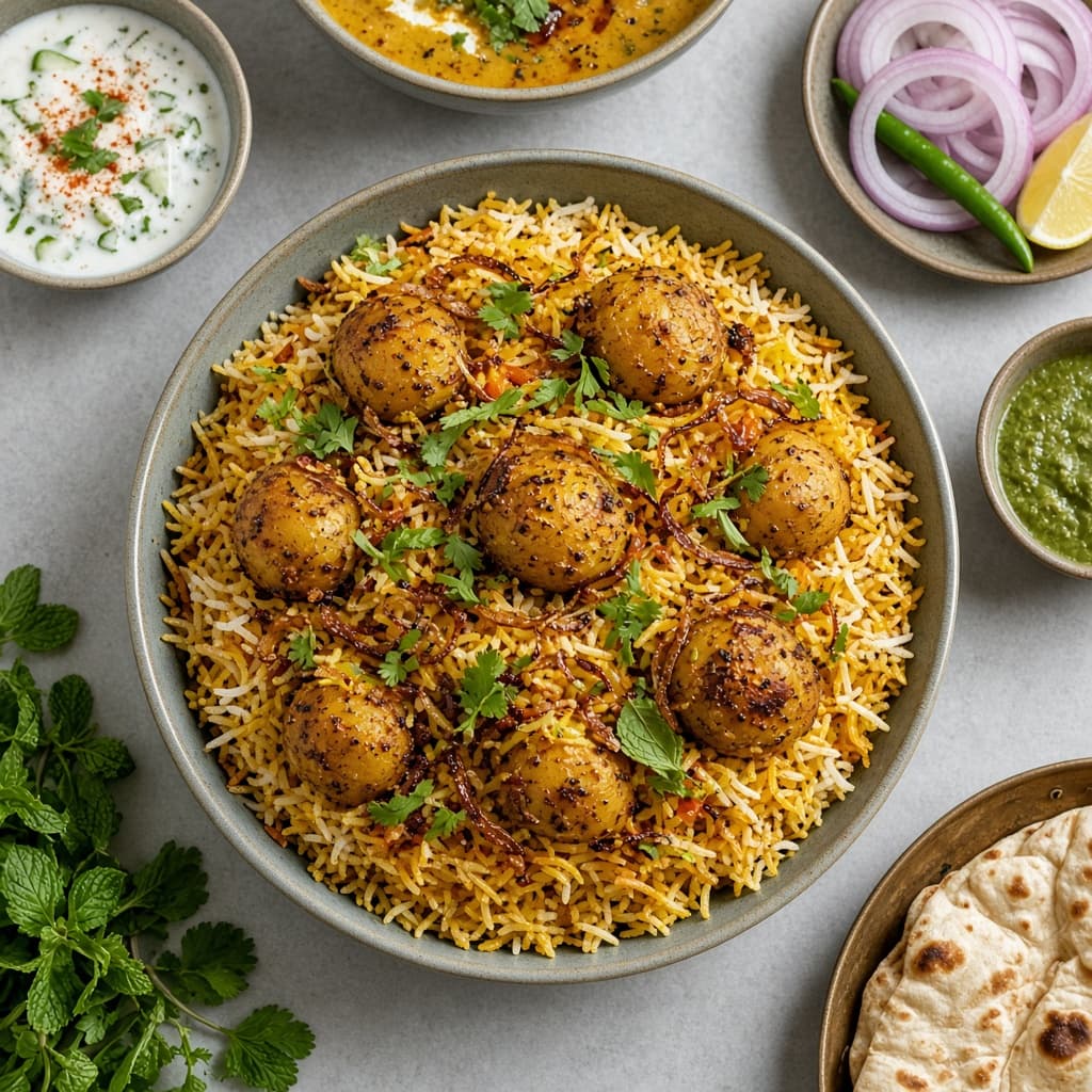 Potato Dum Aloo Biryani