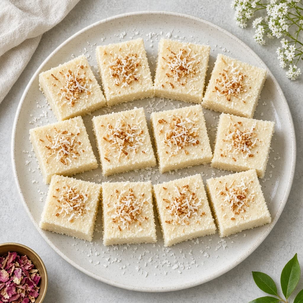 Quick Condensed Milk Coconut Burfi