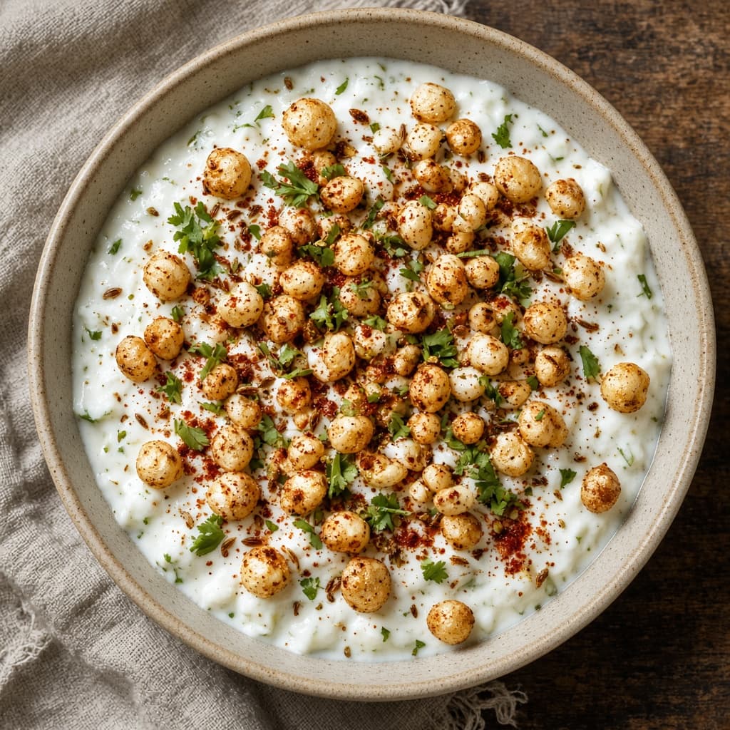 Roasted Makhana Yogurt Raita