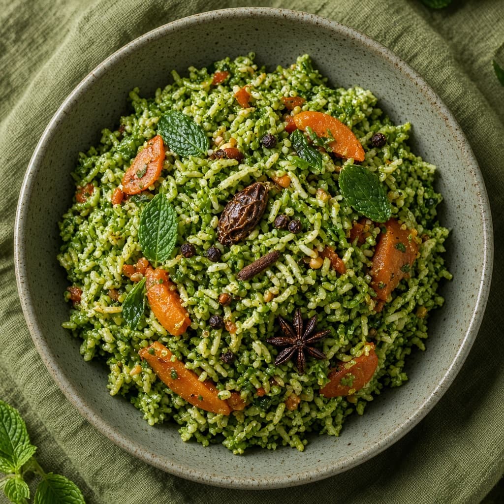 Spicy Pudina Mint Pulao Rice