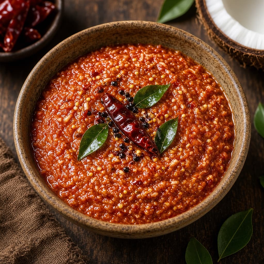 Spicy Red Chilli Coconut Chutney