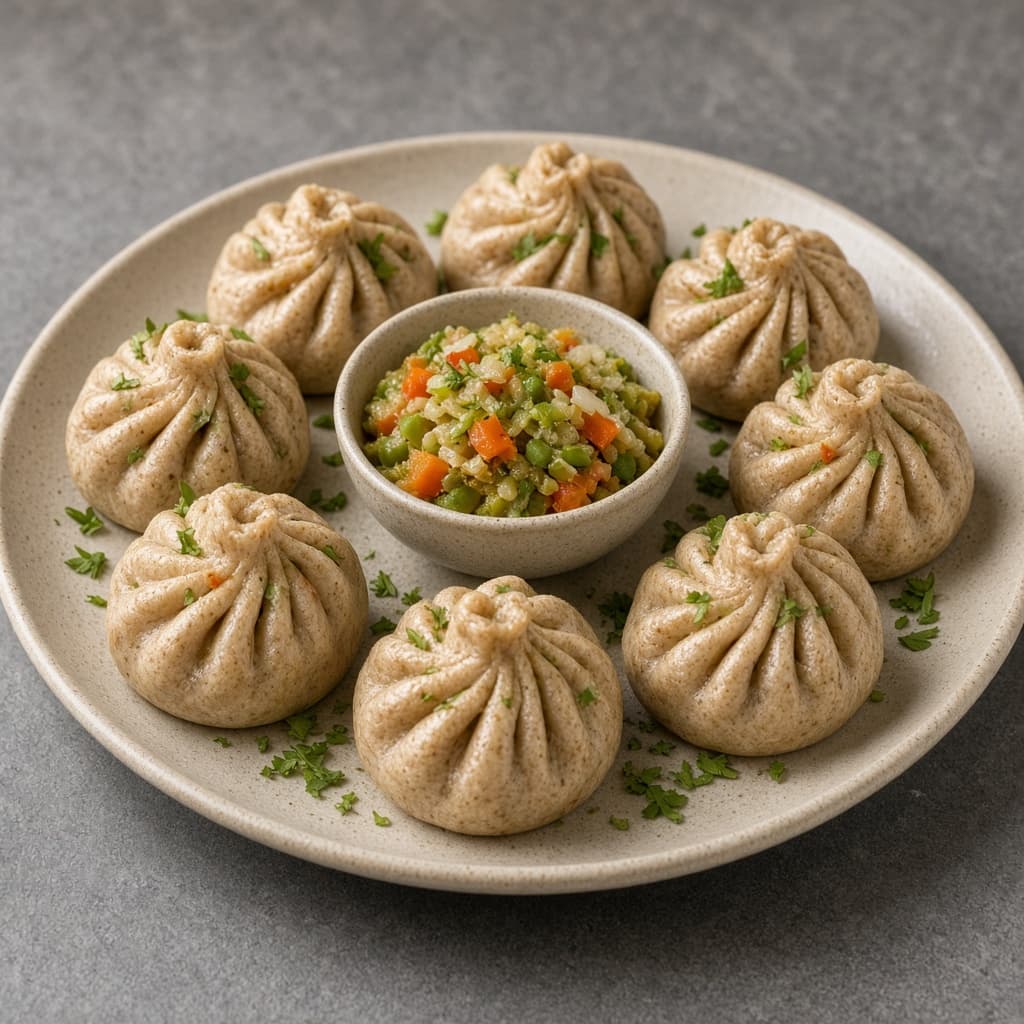 Steamed Atta Wholewheat Veg Momos