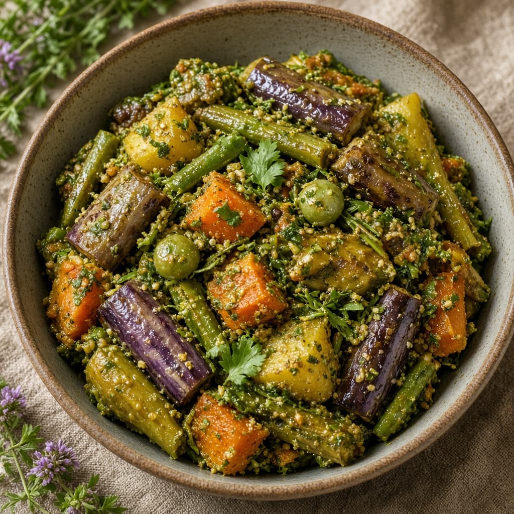 Surti Gujarati Mixed Veg Undhiyu