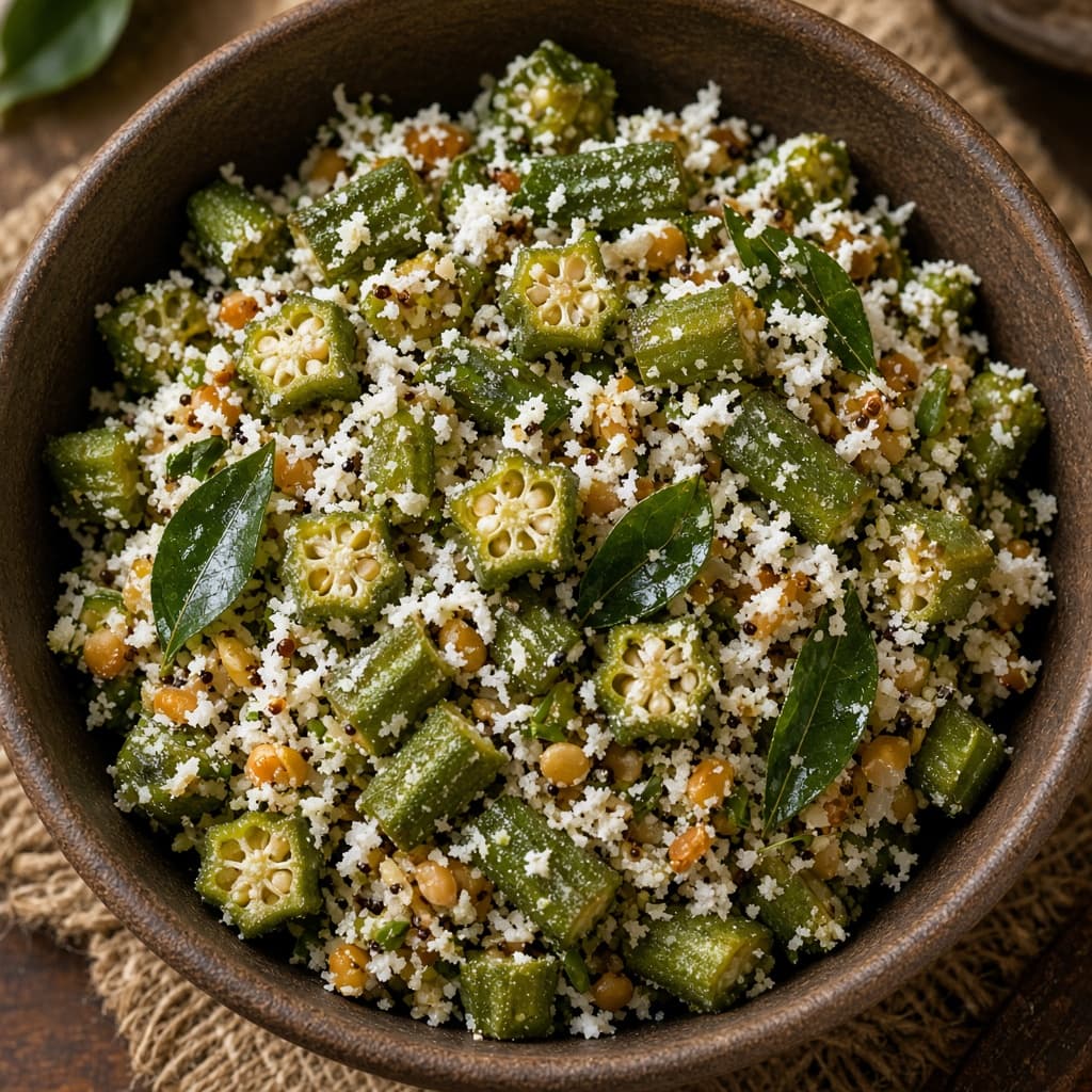 Tamil Vendakkai Okra Poriyal