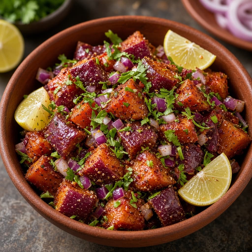 Tangy Shakarkandi Sweet Potato Chaat