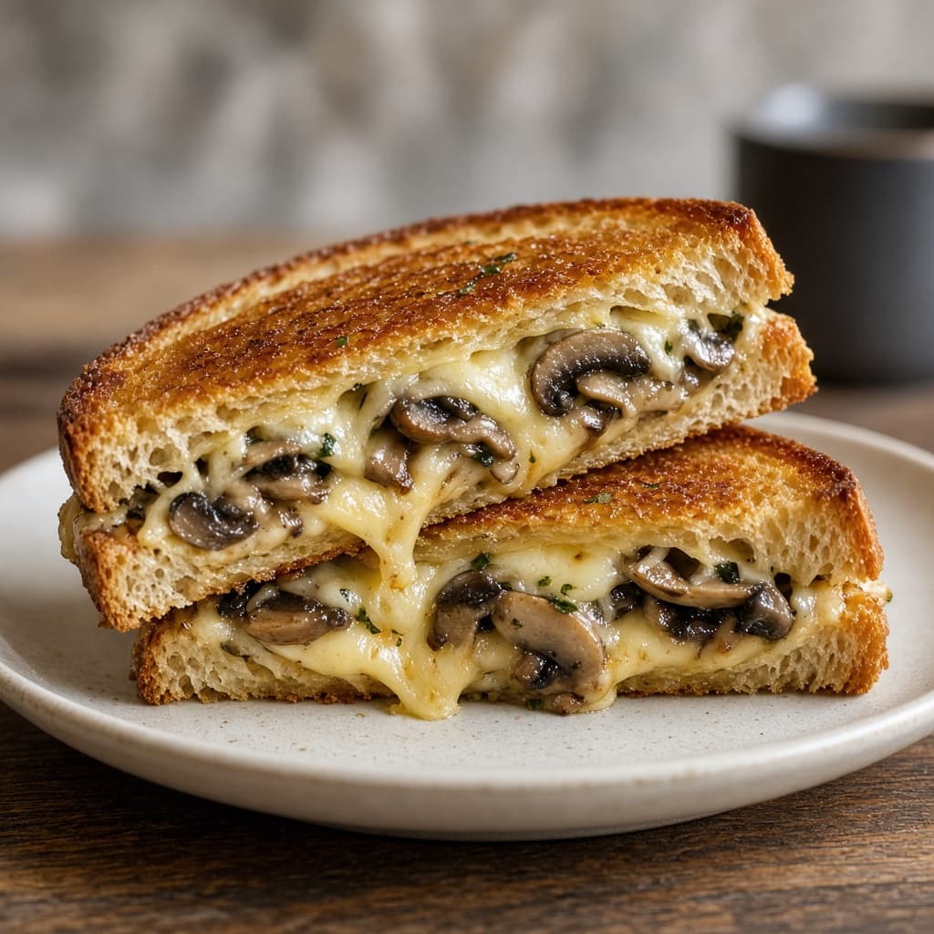 Toasted Mushroom Cheese Sandwich