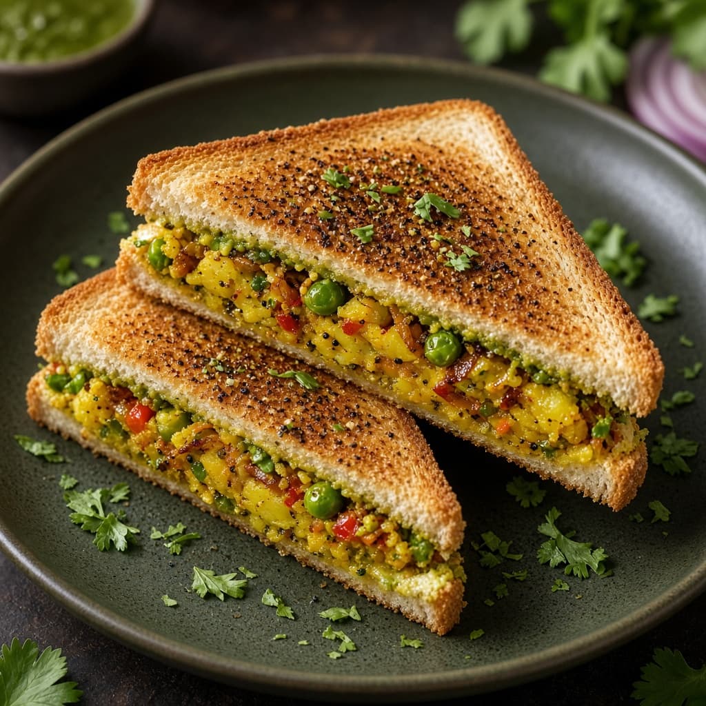 Toasted Samosa Masala Sandwich