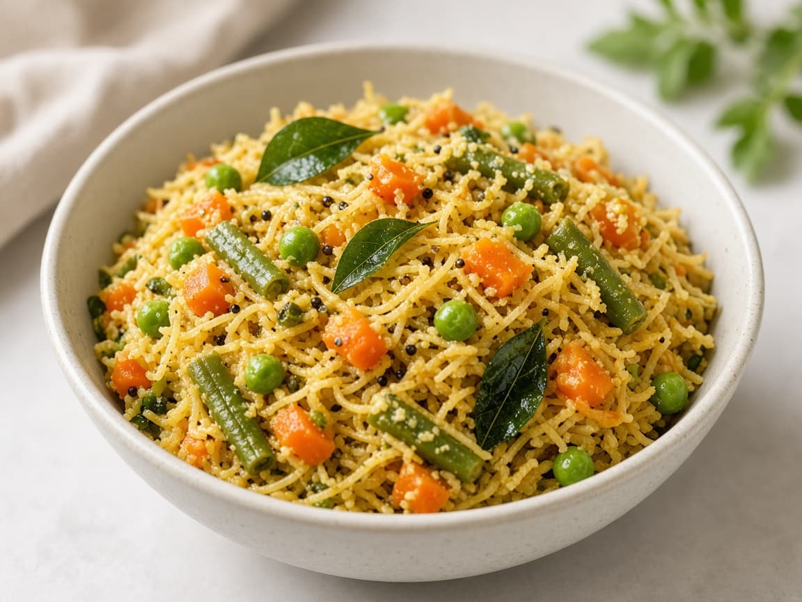 Vegetable Vermicelli Upma: A Vegan South Indian Breakfast